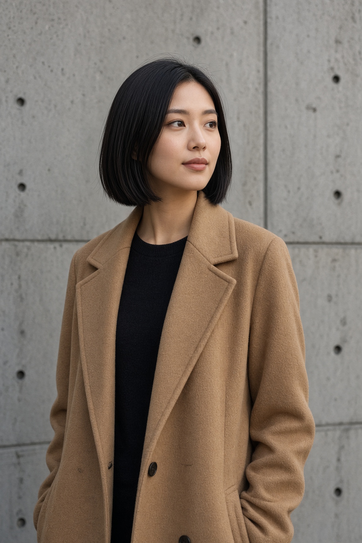 Lena, Camel overcoat